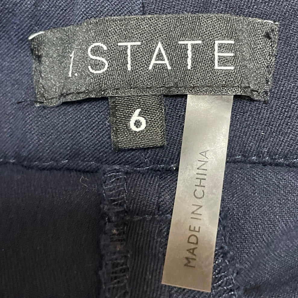1.State Women's Navy Blue High Rise Slim Straight Skinny Trousers Pants Size 6 - Image 4