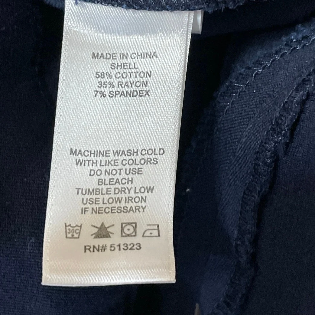 1.State Women's Navy Blue High Rise Slim Straight Skinny Trousers Pants Size 6 - Image 5