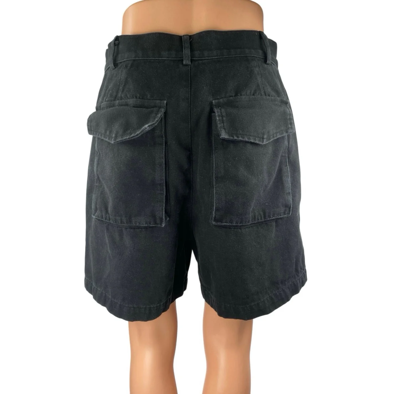2Ful Women's Black High Waisted Wide Leg Utility Pockets Cargo Shorts Size M - Image 3
