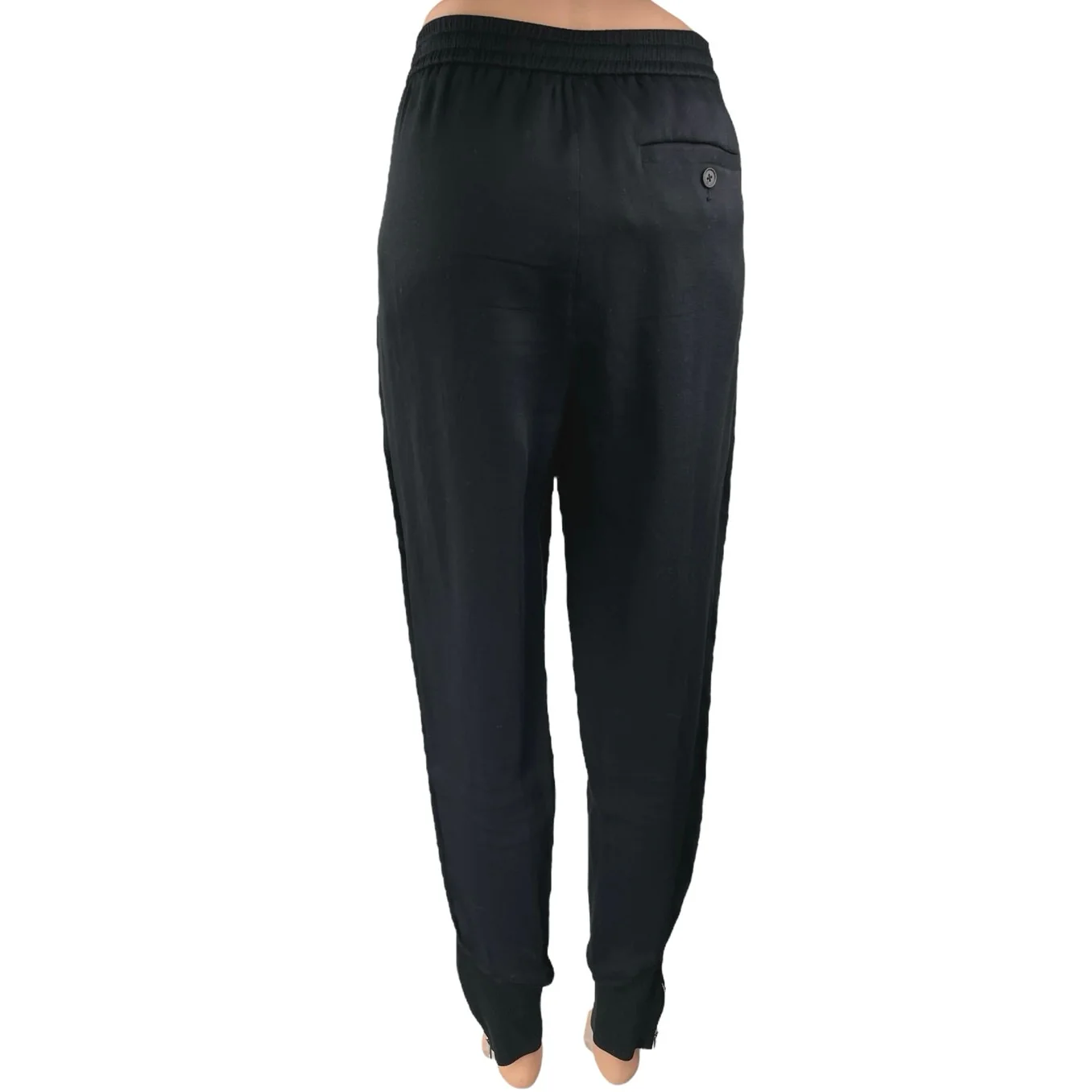 3.1 Phillip Lim Women's Black High Waisted Drawstring Jogger Sweat Pants Size 4 - Image 3