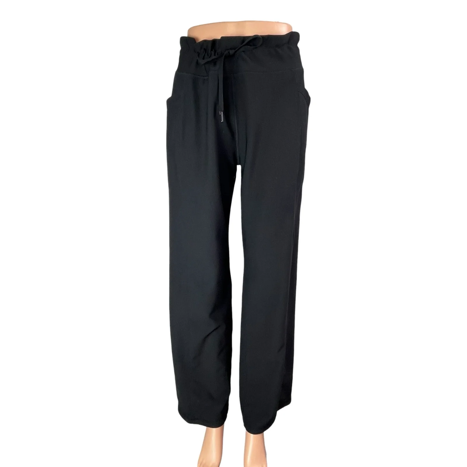 32 Degrees Black High Rise Wide Leg Yoga Activewear Athletic Trouser Pants Sz L