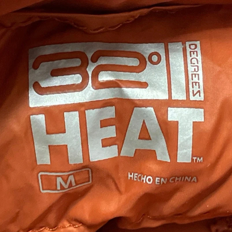 32 Degrees Heat Men's Orange Terracotta Zip Up Puffer Vest Coat Jacket Size M - Image 4