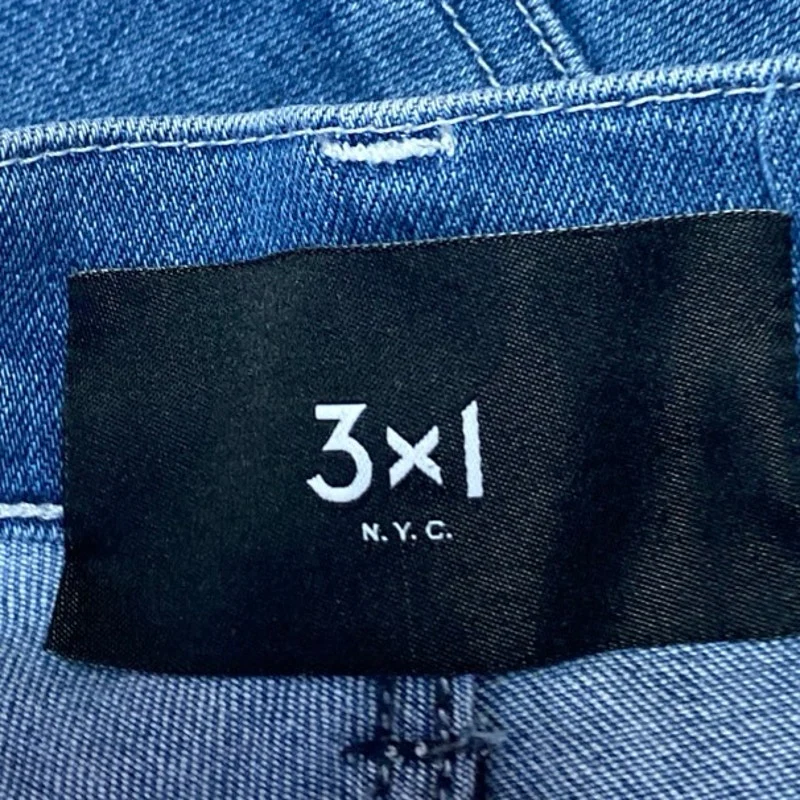 3x1 NYC Women's Blue High Rise Frayed Raw Hem Skinny Denim Jeans Pants Size 28 - Image 4