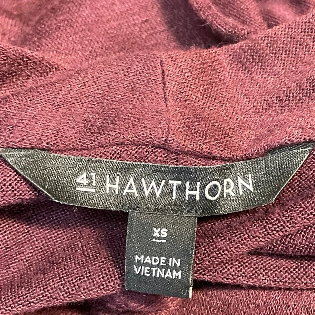 41 Hawthorn Red Burgundy Sleeveless V Neck Faux Wrap Surplice Tank Blouse Top XS - Image 4