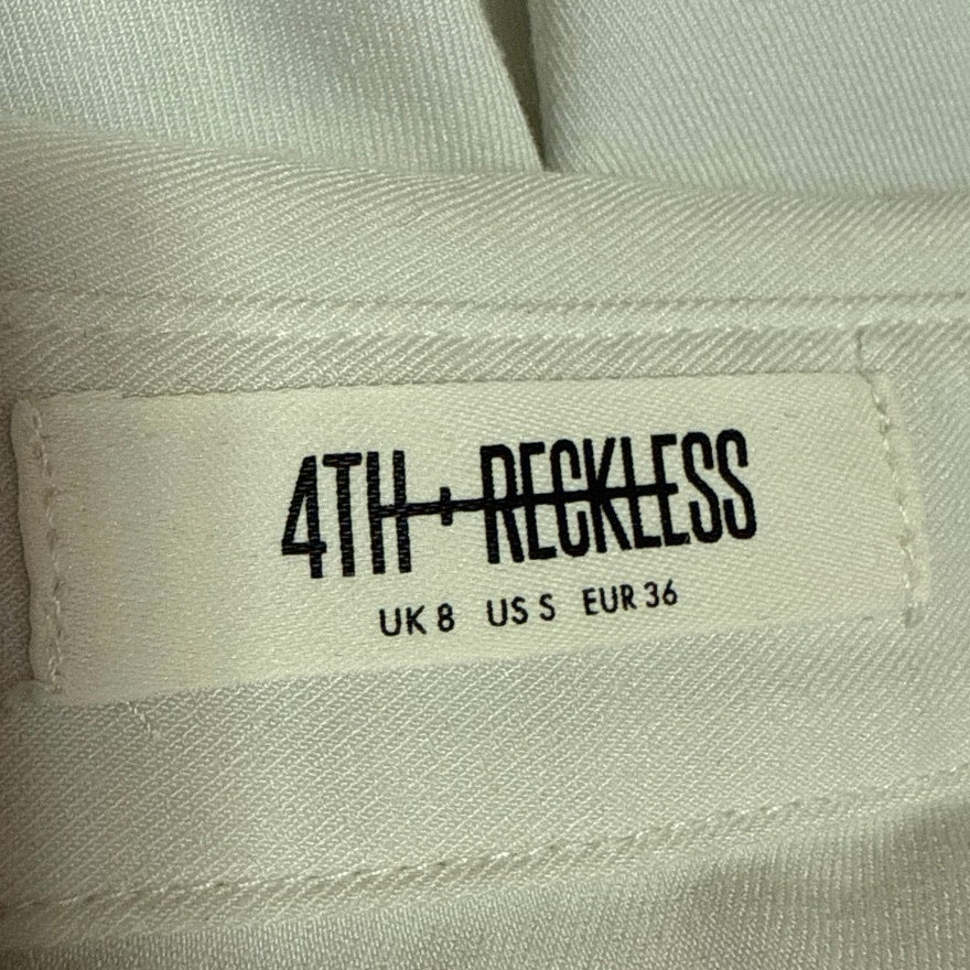 4th & Reckless White Long Sleeve Pocket Collared Button Down Shirt Blouse Top S - Image 5