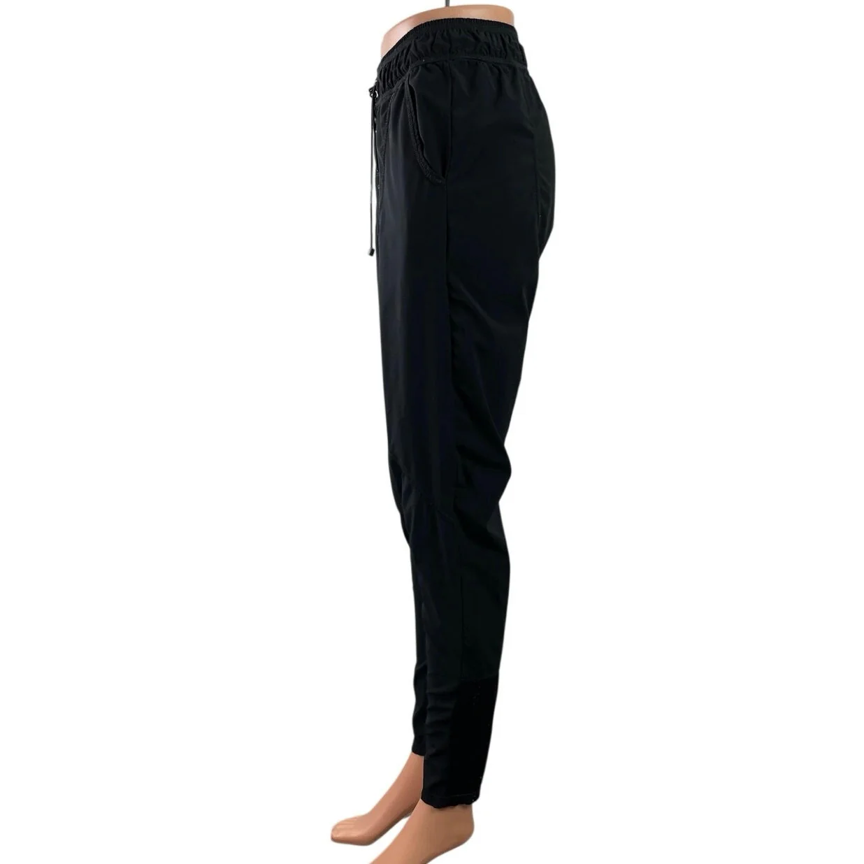 925 Fit Women's Black Drawstring Tapered Pocket Workout Athletic Pants Size S - Image 2