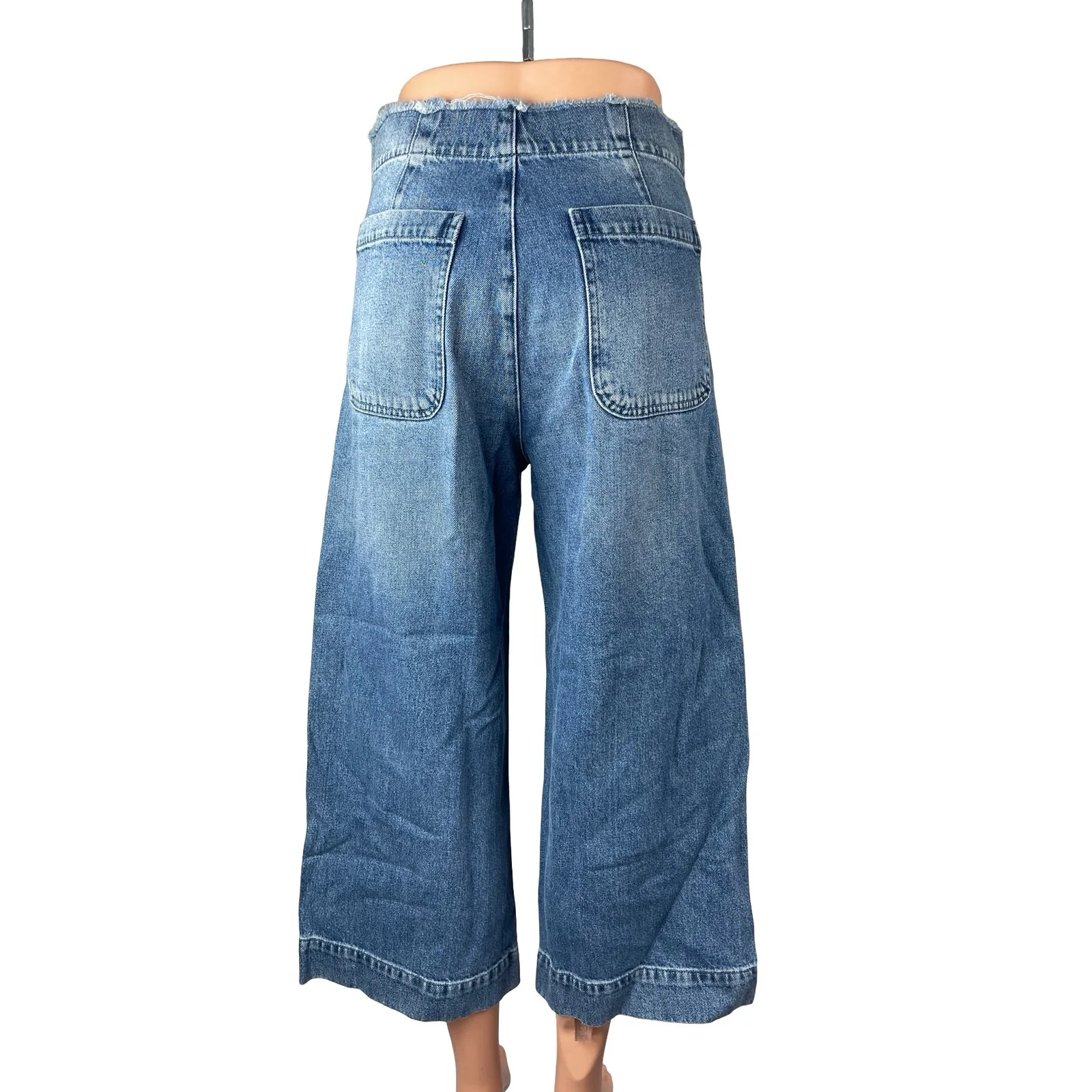 A.L.C. Women's Blue High Waist Baggy Barrel Flare Wide Leg Denim Jeans Pants 4 - Image 4