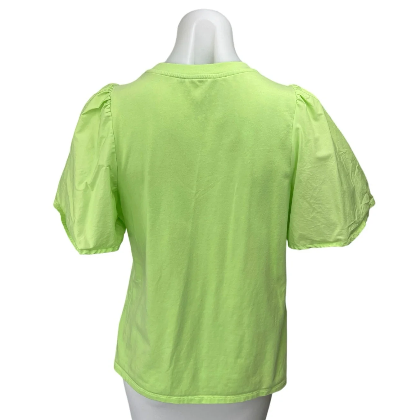 A New Day Women's Green Puff Sleeve Pullover Crew Neck Stretch Blouse Top Size M - Image 2