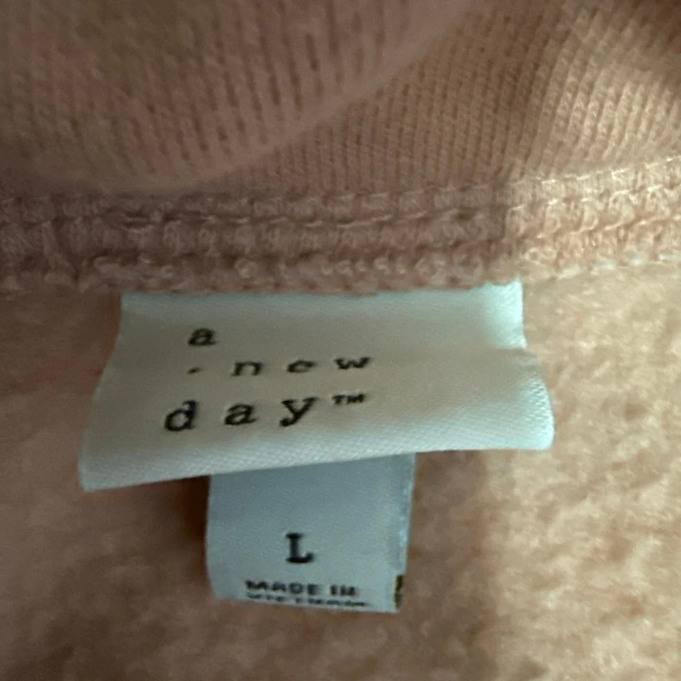 A New Day Women's Orange Fleece 1/4 Zip Turtleneck Pullover Sweater Top Size L - Image 3