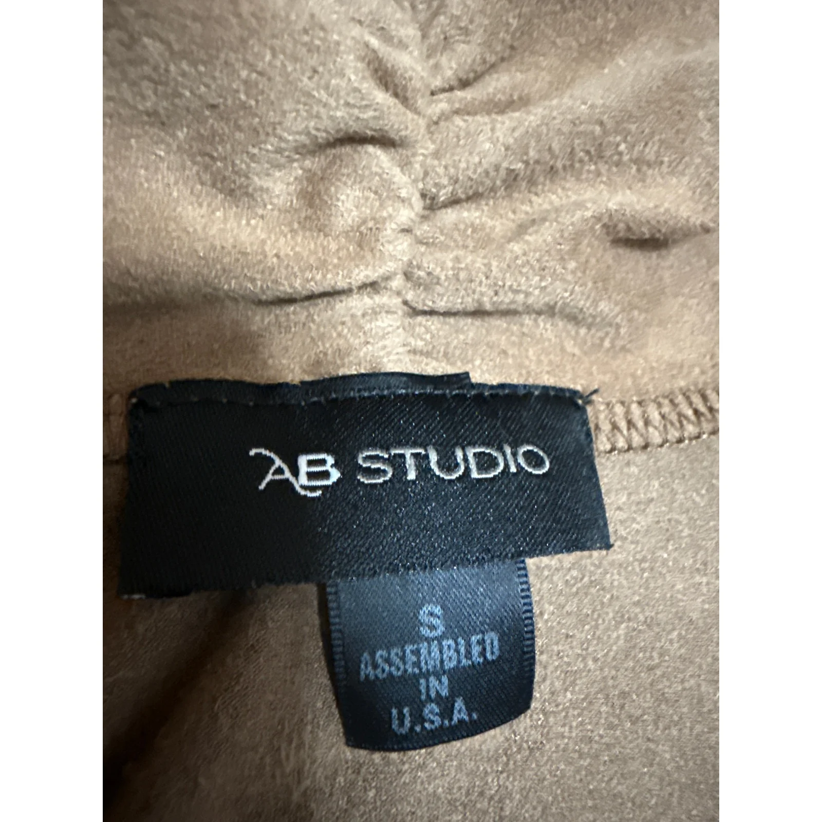 AB Studio Women's Brown Faux Suede Sleeveless Open Front Cardigan Vest Top Sz S - Image 3