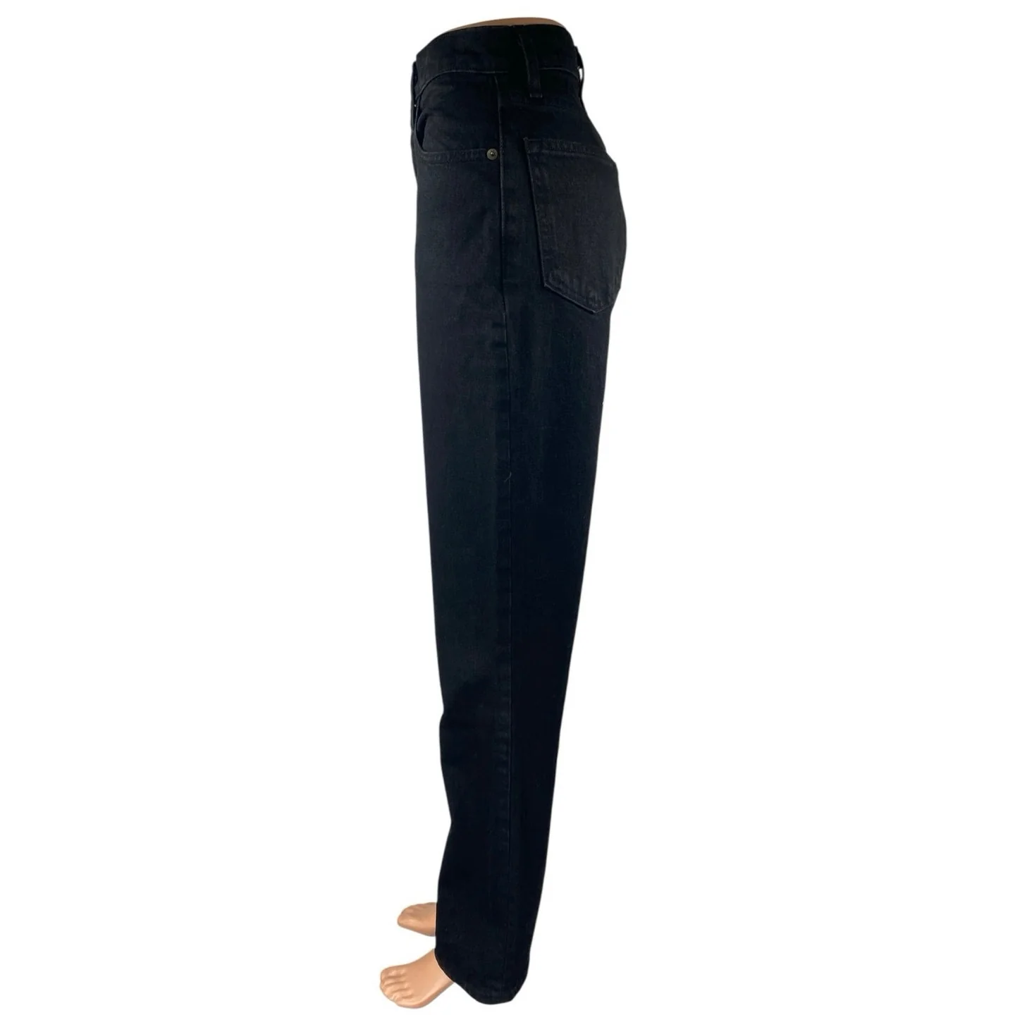 Abercrombie & Fitch 90's Straight Black Ultra High Rise Denim Jeans Pants Sz 25 - Image 2