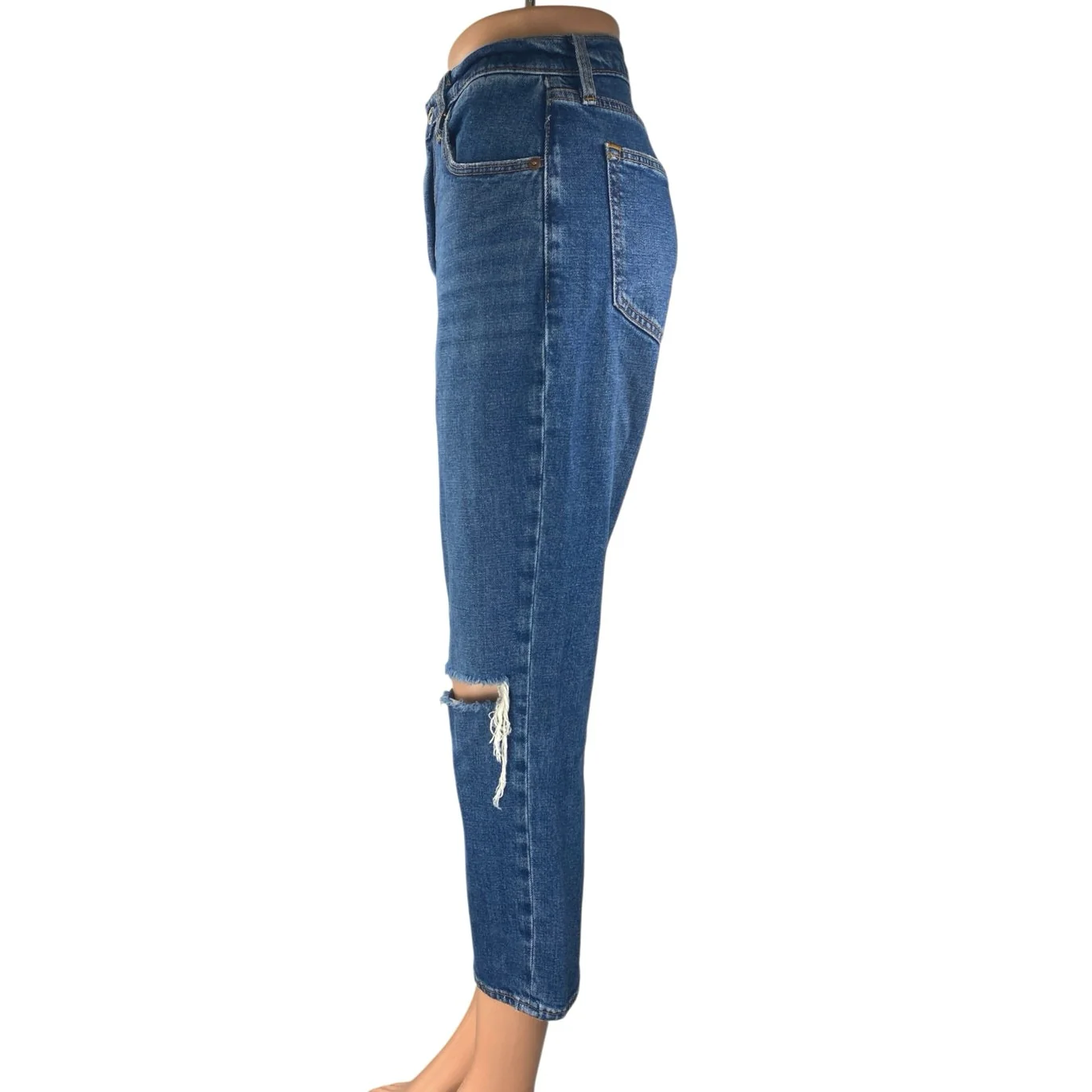 Abercrombie & Fitch Ankle Straight Ultra High Rise Distressed Denim Jeans Sz 26 - Image 2