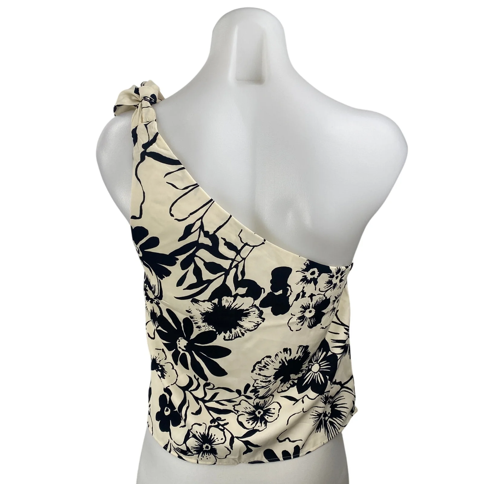 Abercrombie & Fitch Asymmetrical Scarf Floral One Shoulder Tank Blouse Top Sz XS - Image 4