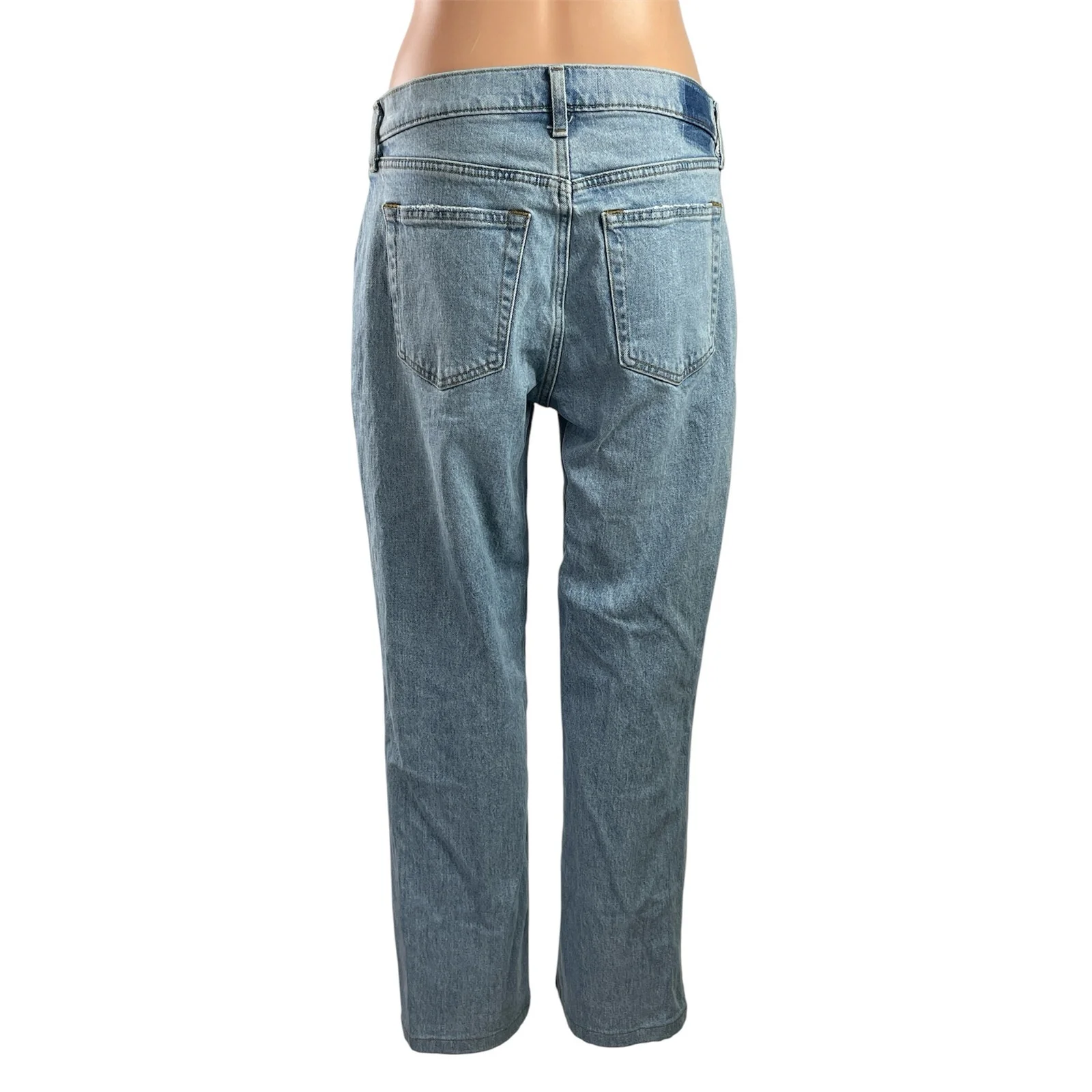 Abercrombie & Fitch Baggy Low Rise Light Wash Straight Leg Denim Jeans Pants 28 - Image 3