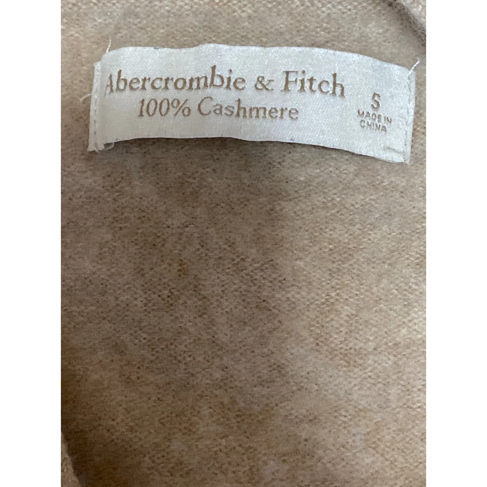 Abercrombie & Fitch Beige Long Sleeve V Neck Button Crop Cardigan Sweater Top S - Image 3
