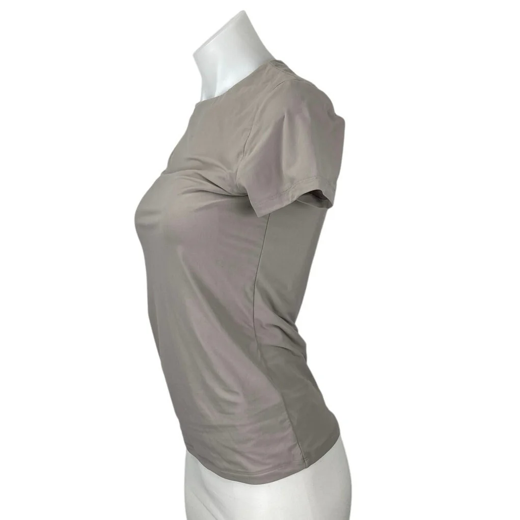 Abercrombie & Fitch Beige Tan Crewneck Short Sleeve Slim Tee T-shirt Top Size M - Image 2