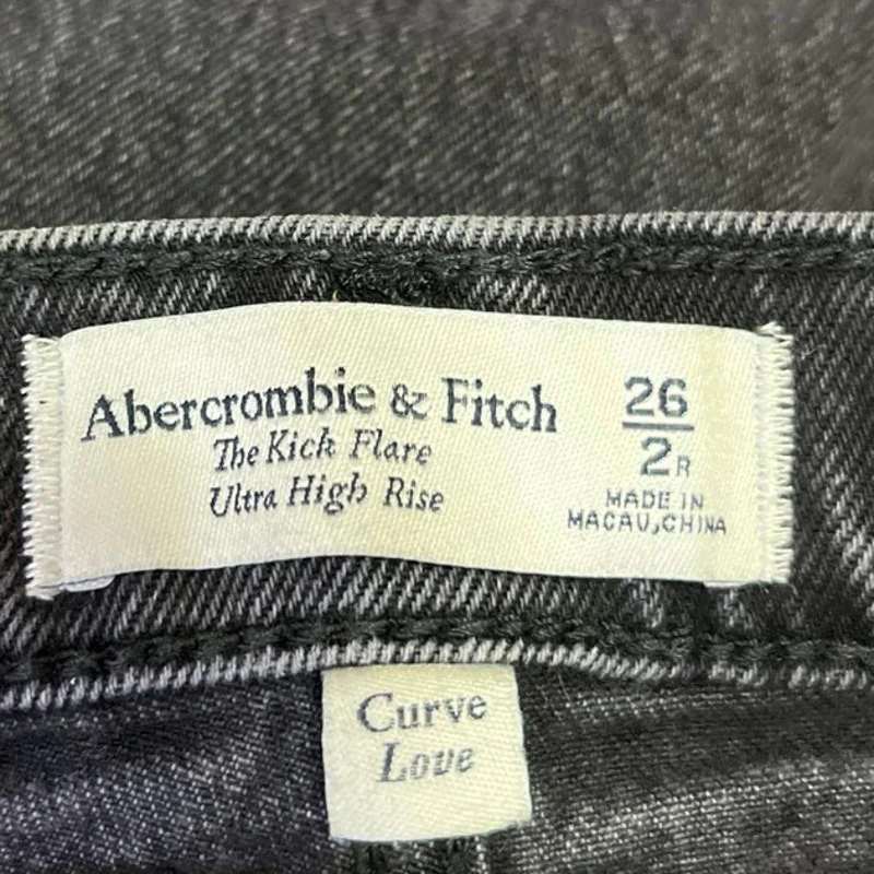 Abercrombie & Fitch Black Button Fly High Rise Bootcut Denim Jeans Size 26 - Image 5