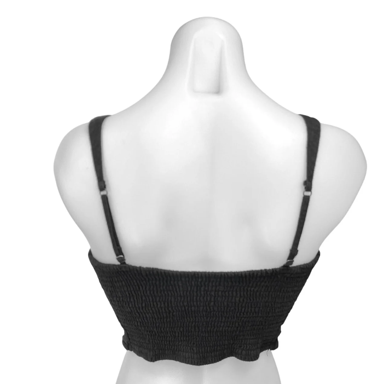 Abercrombie & Fitch Black Linen Sleeveless Twist Front Cutout Crop Tank Top Sz S - Image 2
