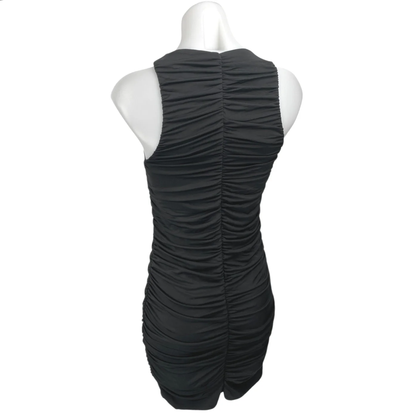 Abercrombie & Fitch Black Sleeveless Cutout Ruched Mini Bodycon Dress Size M - Image 2