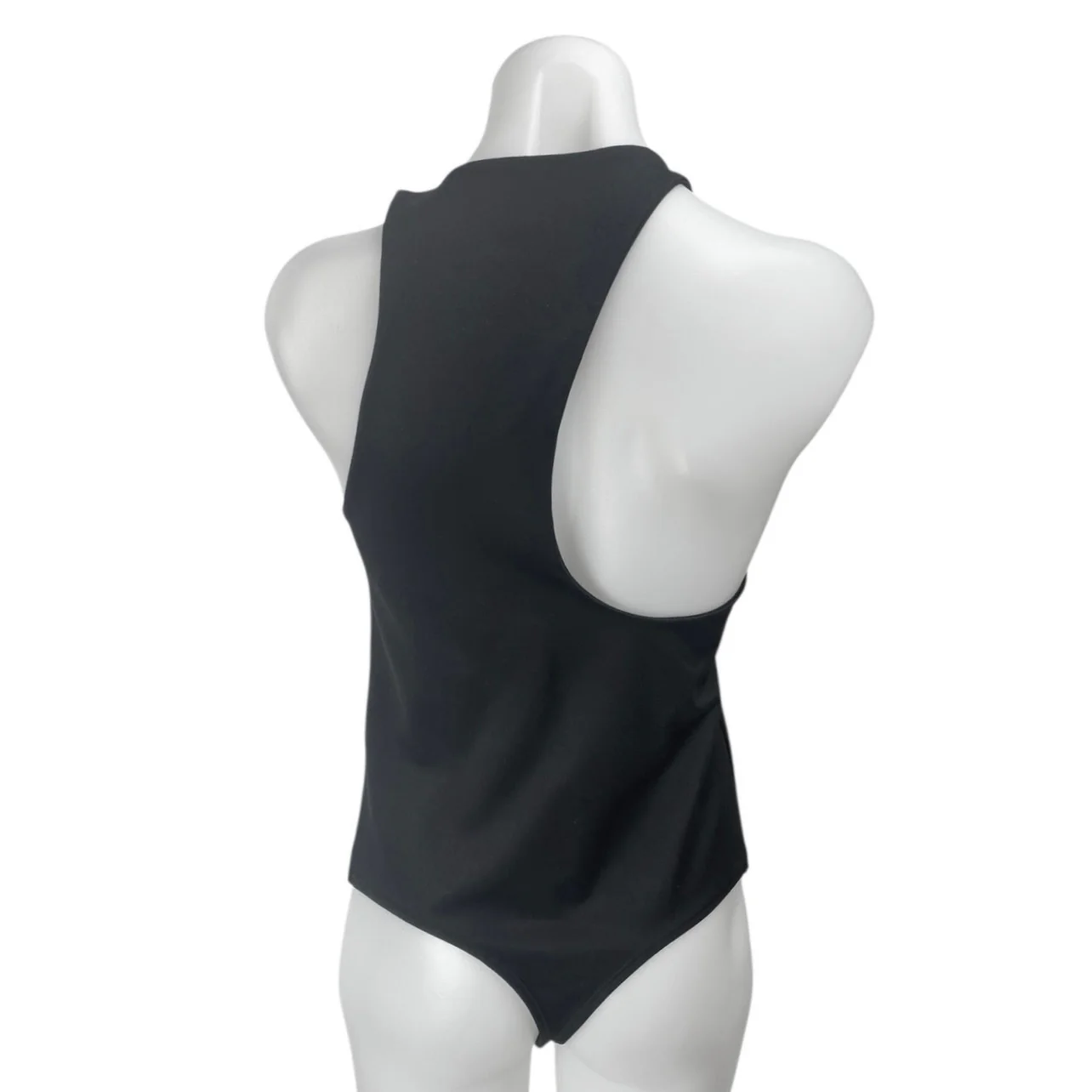 Abercrombie & Fitch Black Sleeveless High Neck Racerback Tank Bodysuit Top Sz M - Image 2