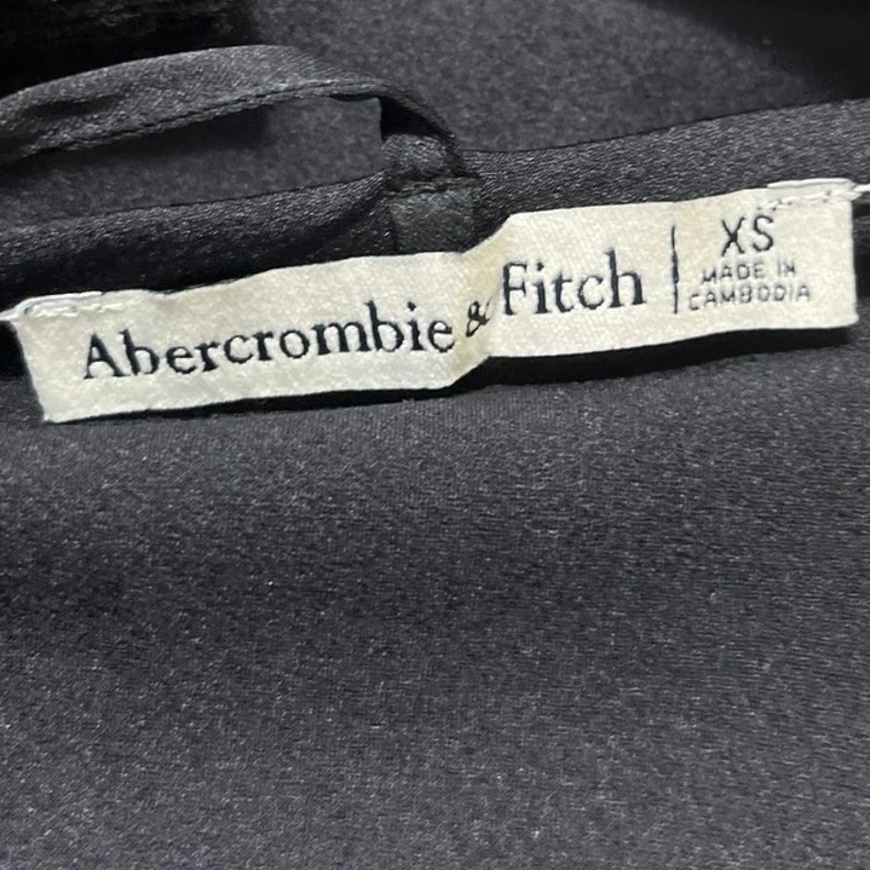 Abercrombie & FItch Black Sleeveless Silk Satin Cowl Neck Bodysuit Tank Top XS - Image 3