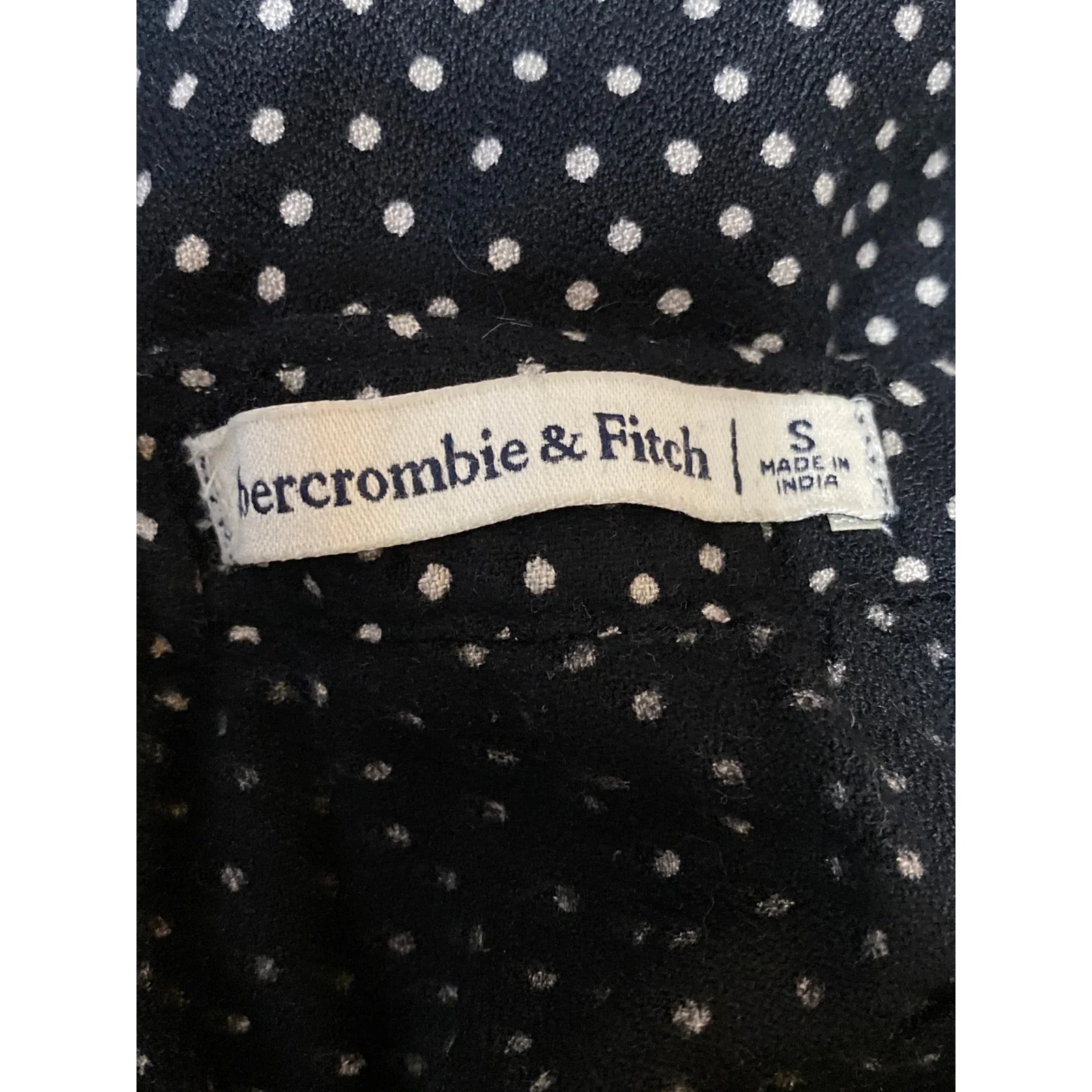 Abercrombie & Fitch Black White Polka Dots Side Slit Ruffle Slip Midi Skirt Sz S - Image 6