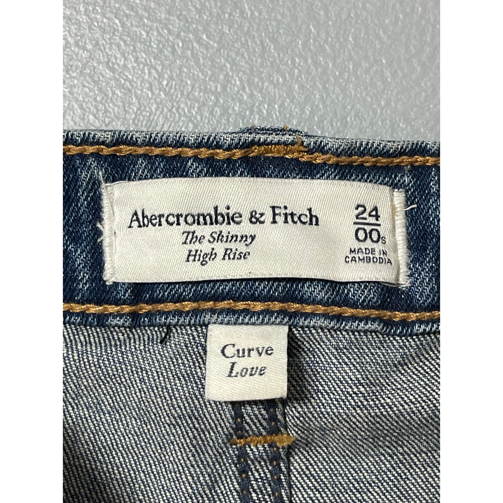 Abercrombie & Fitch Blue Distressed Frayed Raw Hem Skinny Denim Jeans Pants 24 - Image 5