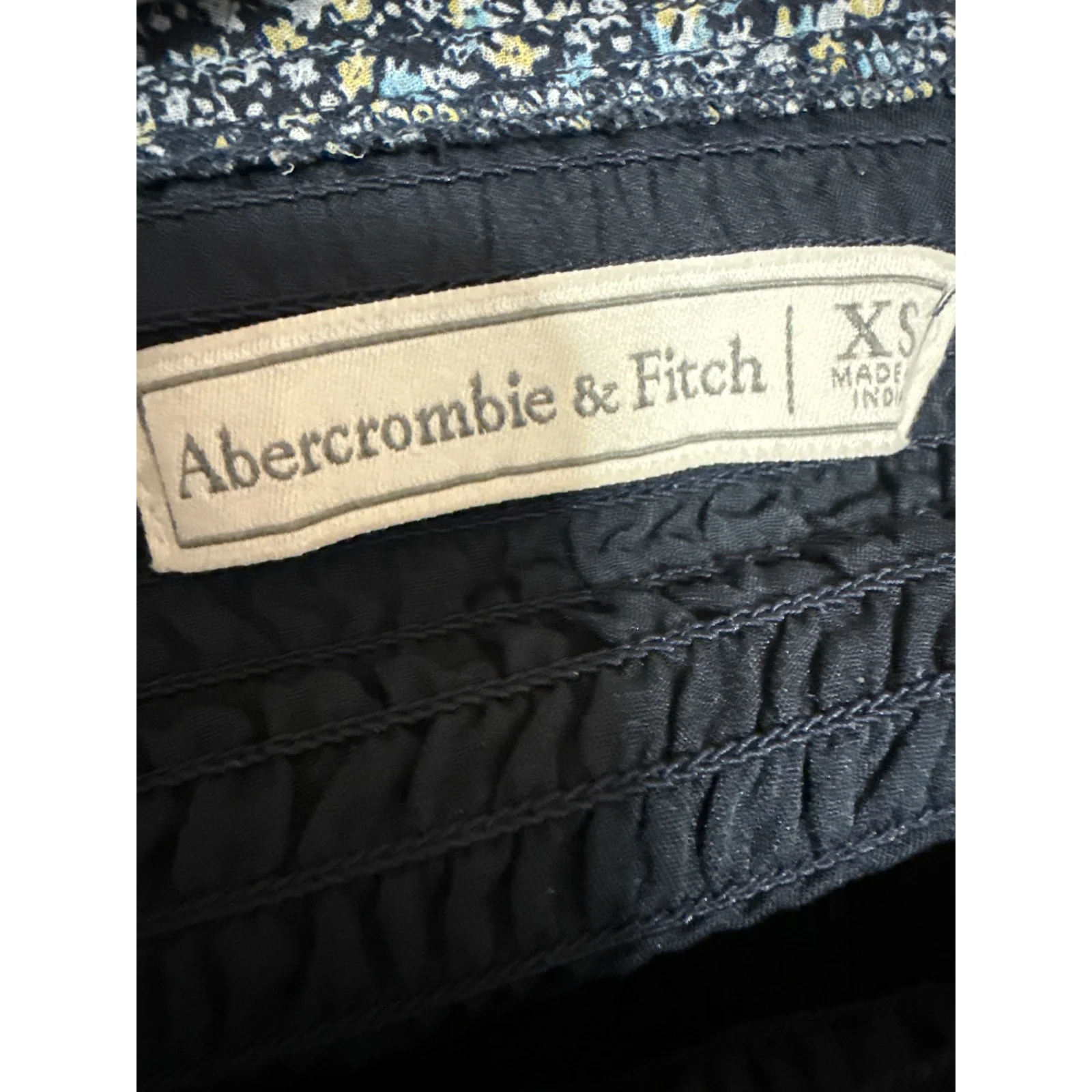 Abercrombie & Fitch Blue Floral Sleeveless Smocked Cami Midi A-Line Dress Sz XS - Image 3