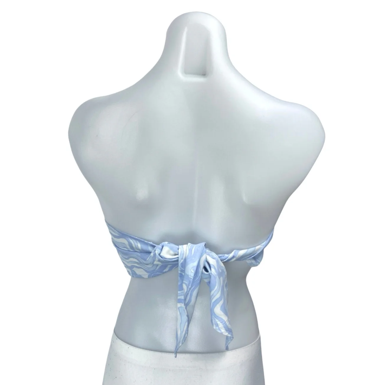 Abercrombie & Fitch Blue Marble Sleeveless Tie Back Bandeau Crop Tube Top Size S - Image 2