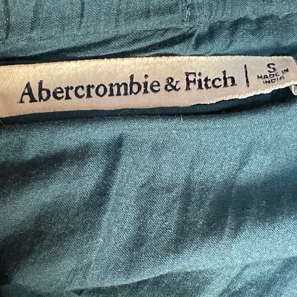 Abercrombie & Fitch Blue Sleeveless Pleated Cami Tiered A Line Maxi Dress Size S - Image 4