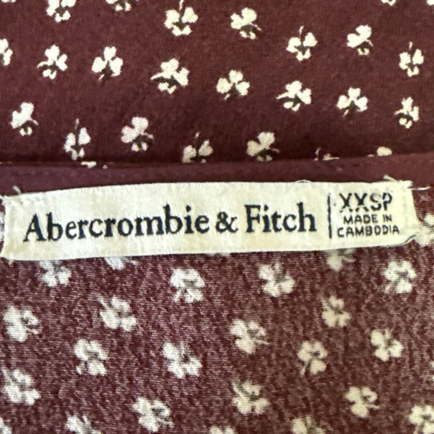 Abercrombie & Fitch Brown Floral Plunge V-Neck Long Sleeve Mini Wrap Dress XXS - Image 4