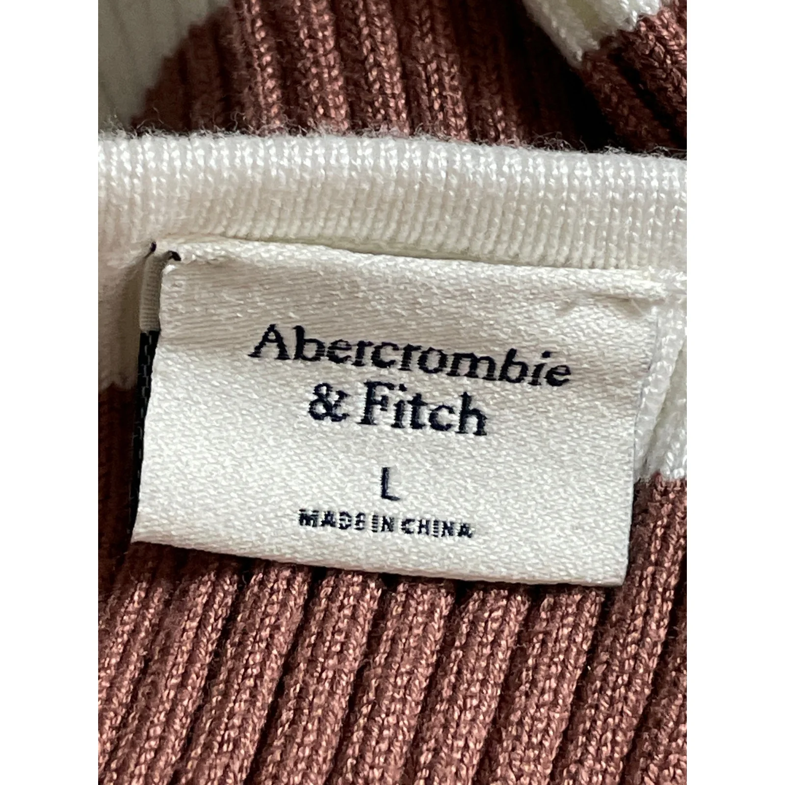 Abercrombie & Fitch Brown Ribbed Knit Cami Slit Tie Tank Midi Bodycon Dress Sz L - Image 5