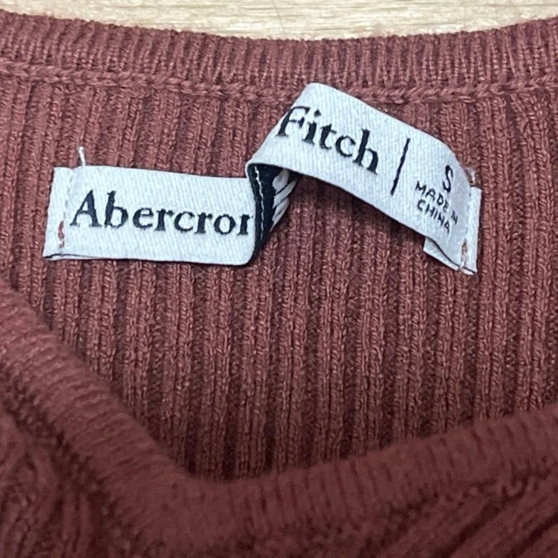 Abercrombie & Fitch Brown Ribbed Knit Sleeveless Cami Tank Bodysuit Top Size S - Image 3