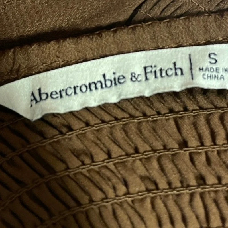 Abercrombie & Fitch Brown Sleeveless Sweetheart Smocked Cami Tank Top Size S - Image 4