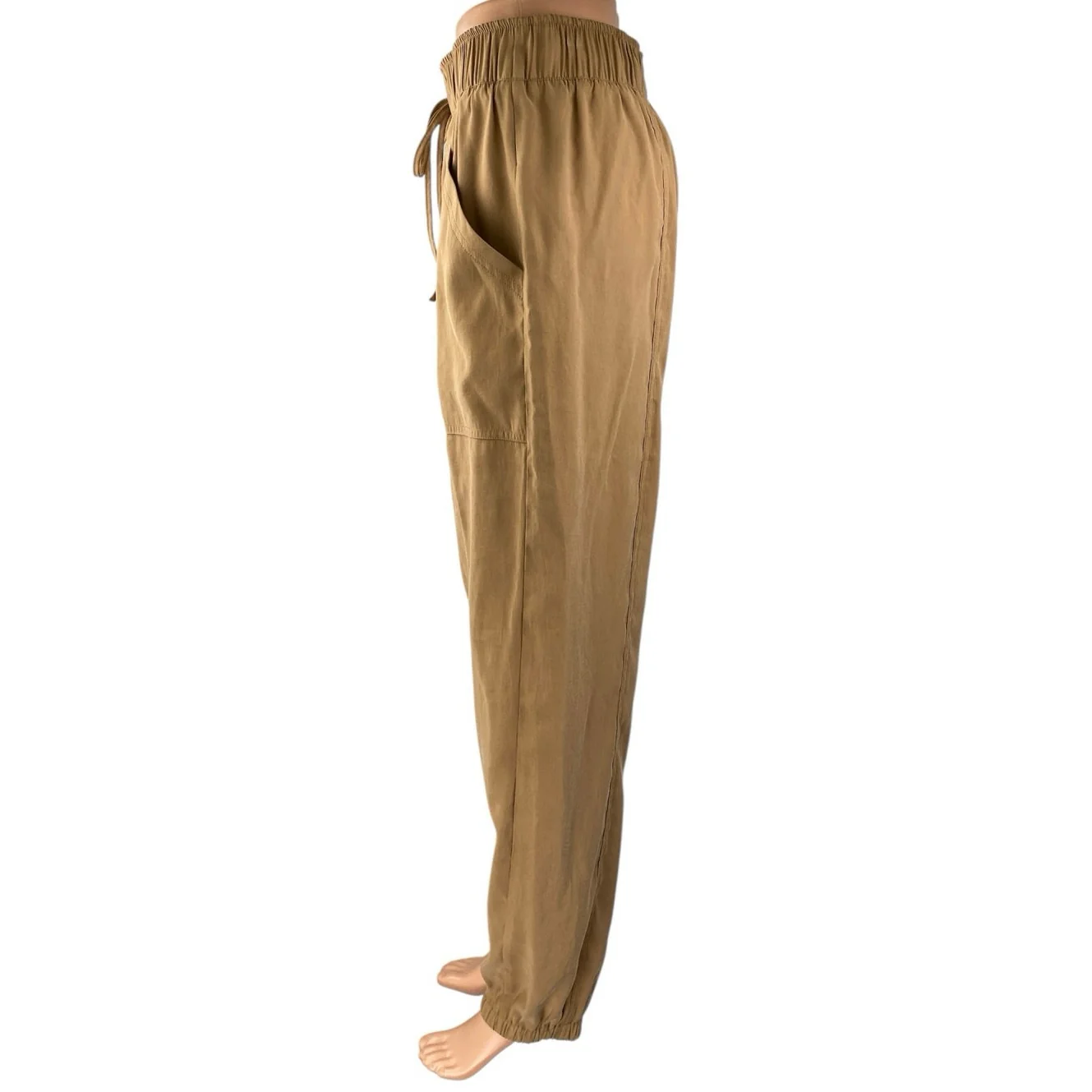 Abercrombie & Fitch Brown Tan Baggy Tapered Barrel Carrot Trousers Pants Size S - Image 2
