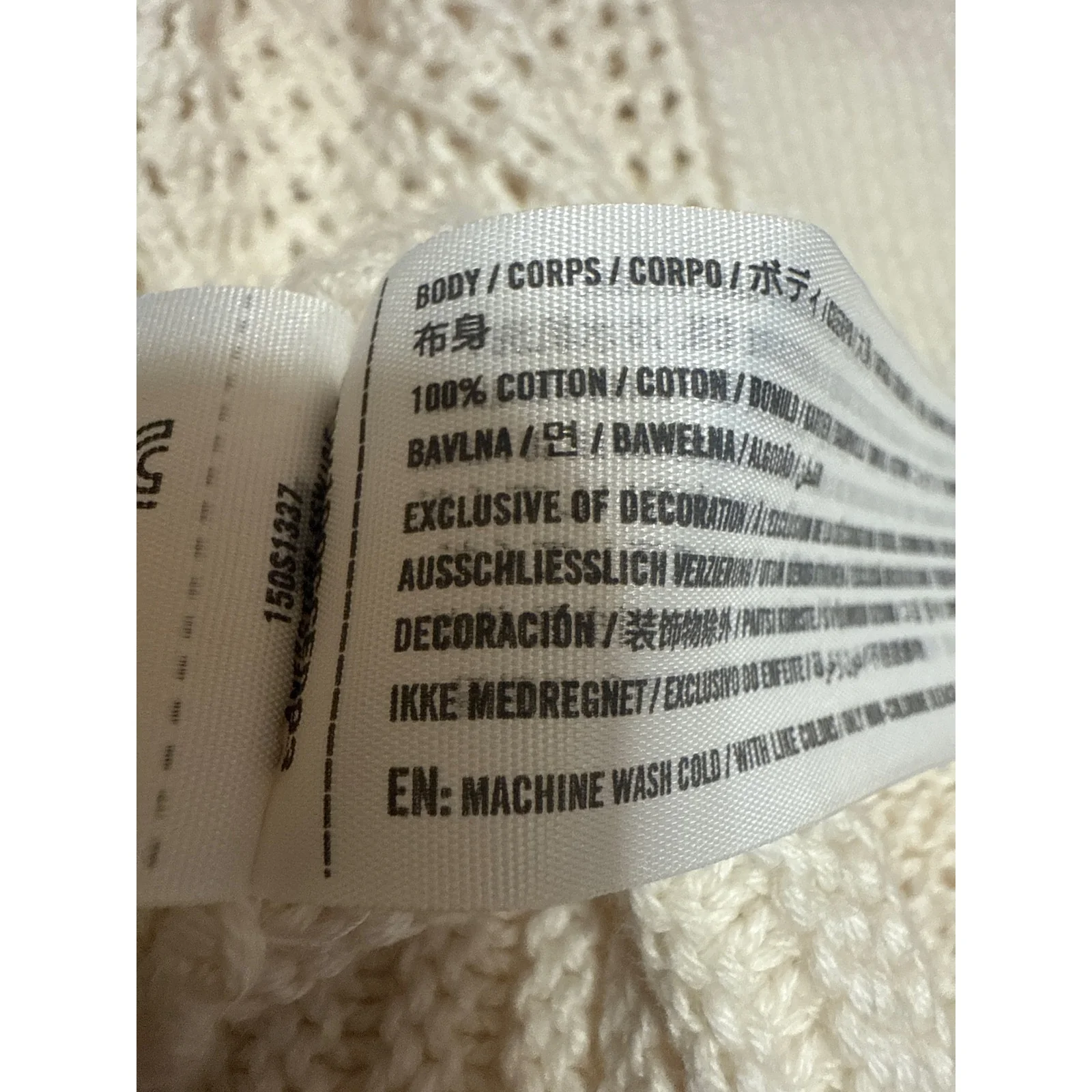Abercrombie & Fitch Cream Open Knit Long Sleeve Open Cardigan Sweater Top Size S - Image 4