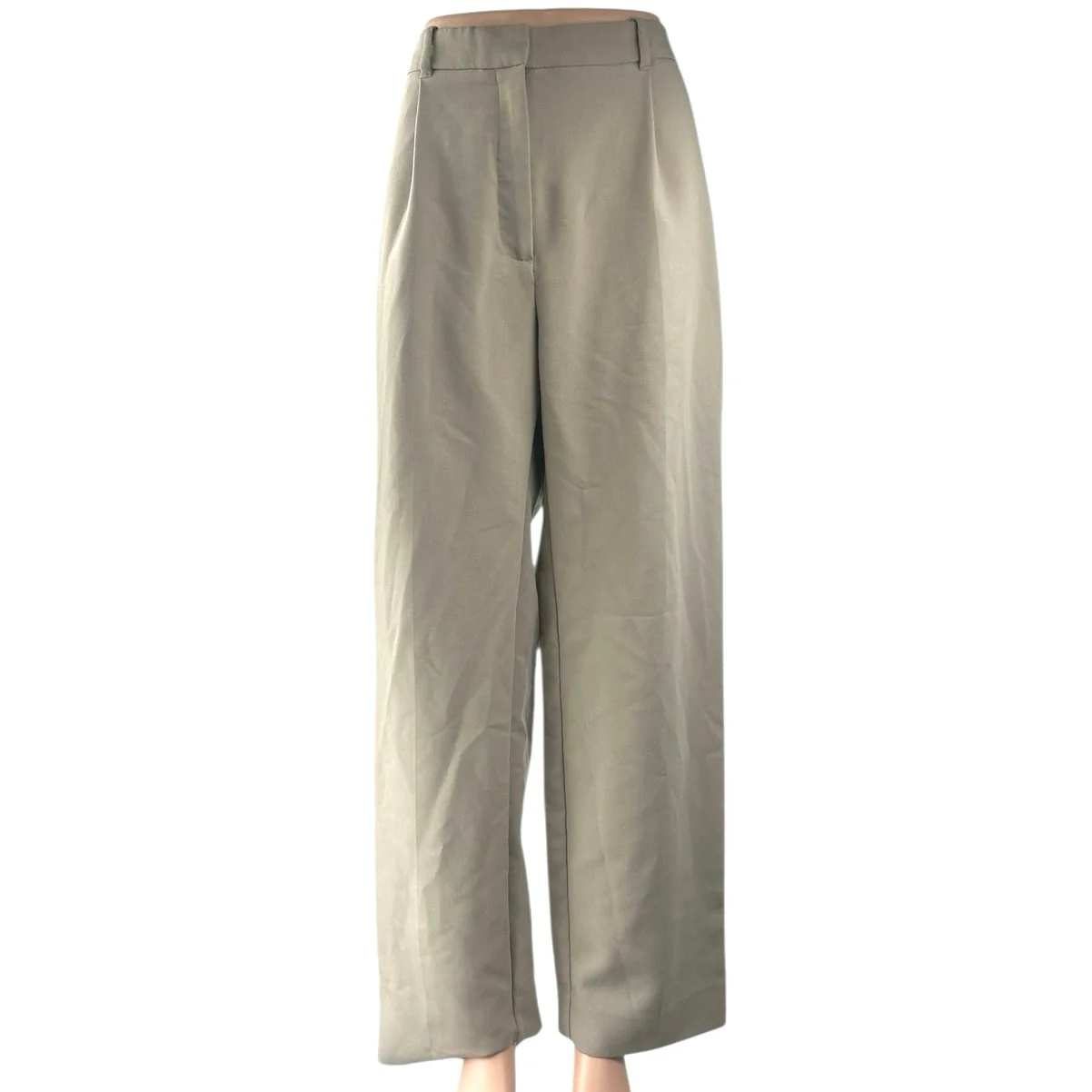 Abercrombie & Fitch Cream White High Waisted Wide Leg Trousers Dress Pants Sz 33