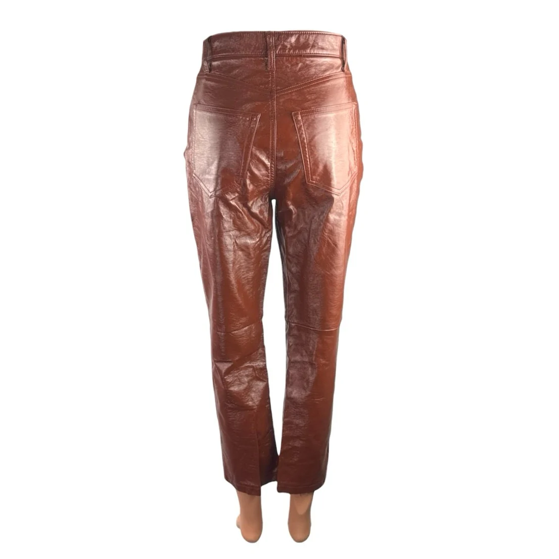 Abercrombie & Fitch Curve Love Faux Vegan Leather Straight Trousers Pants Sz 25 - Image 3