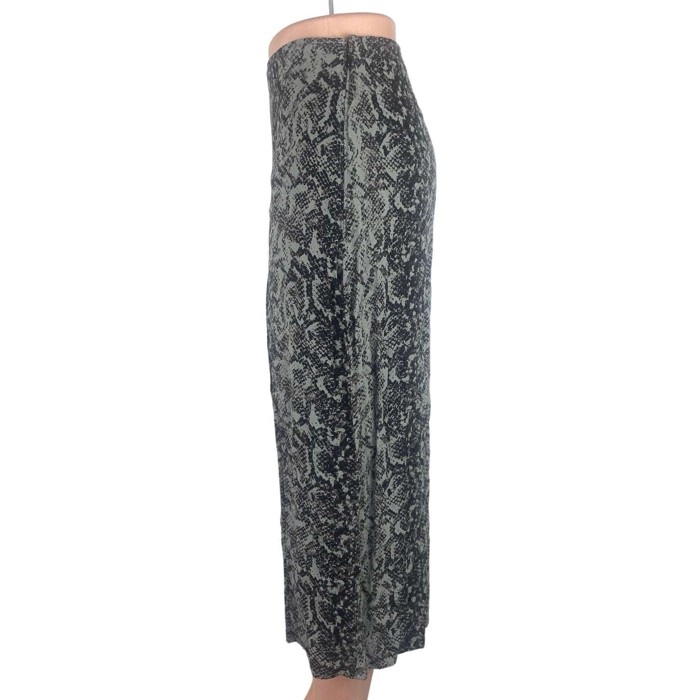 Abercrombie & Fitch Gray Black Snakeskin High Slit Pencil Straight Midi Skirt XS - Image 2