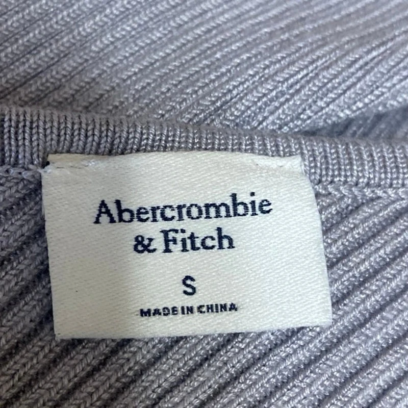 Abercrombie & Fitch Gray Rib Knit V-Neck Long Sleeve Sweater Bodysuit Top Sz XS - Image 3