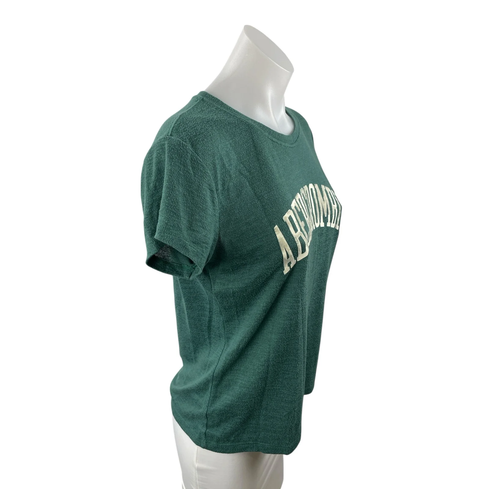 Abercrombie & Fitch Green Logo Crew Neck Short Sleeve Basic Tee T-Shirt Top Sz S - Image 3