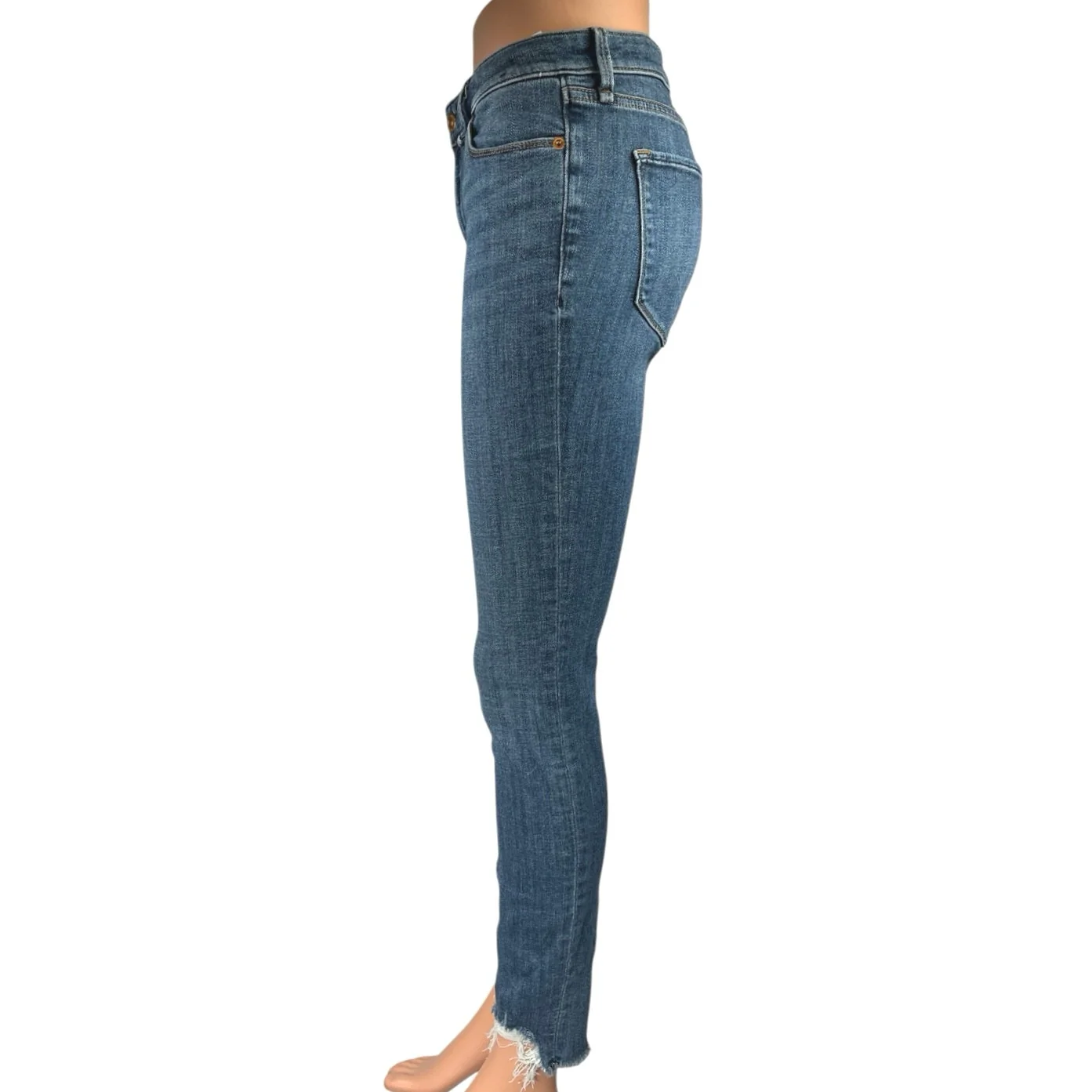 Abercrombie & Fitch Harper Blue Low Rise Distressed Skinny Ankle Denim Jeans 27 - Image 2