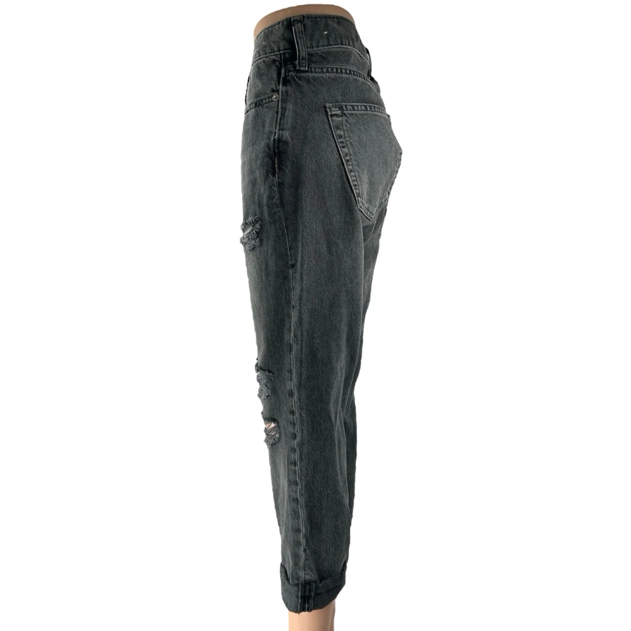 Abercrombie & Fitch Langdon Men's Black Distressed Straight Denim Jeans Size 30 - Image 3