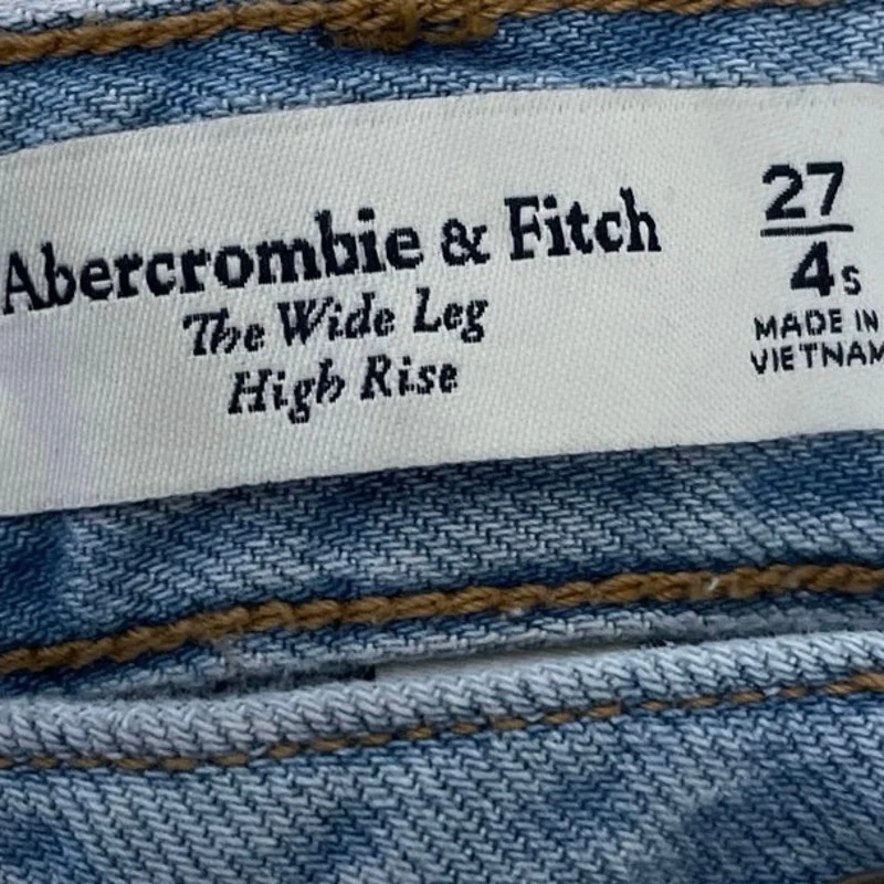 Abercrombie & Fitch Light Blue High Rise Palazzo Wide Leg Denim Jeans Pants 27 - Image 5