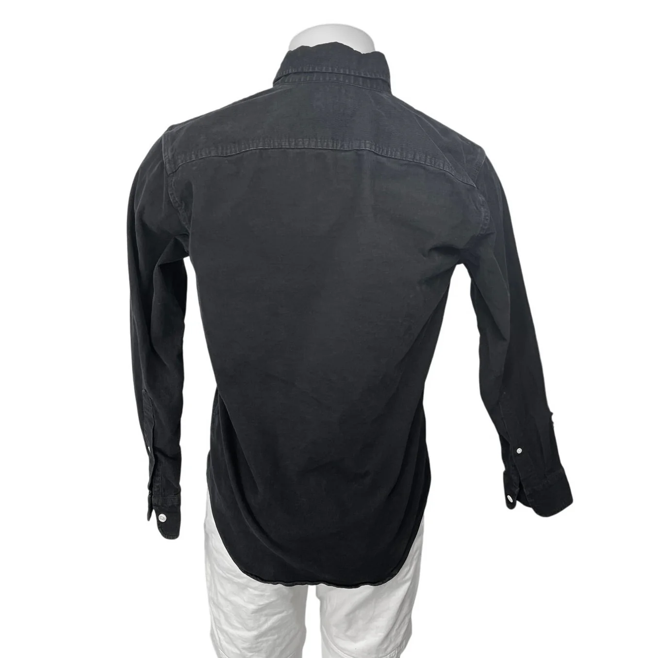 Abercrombie & Fitch Mens Black Pocket Long Sleeve Denim Jean Button Down Shirt S - Image 2