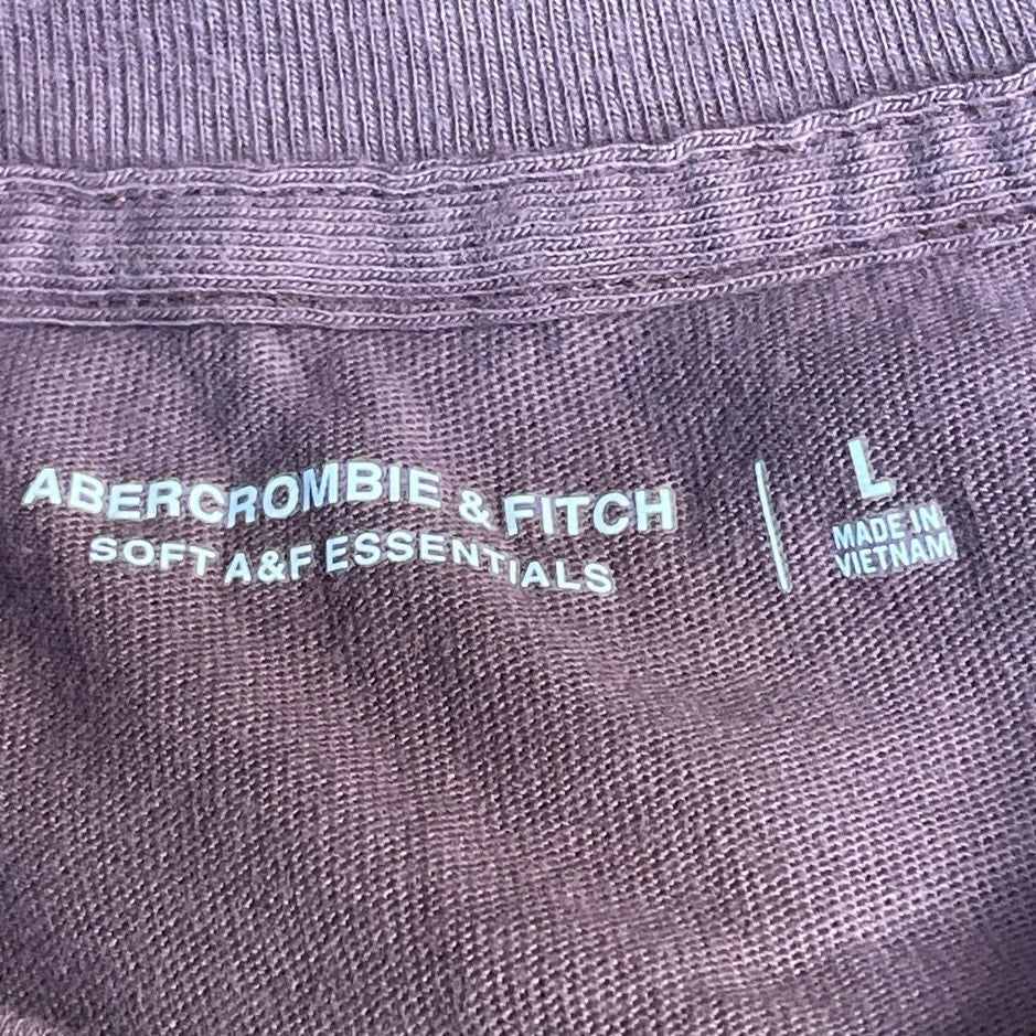 Abercrombie & Fitch Men's Mauve Short Sleeve Crewneck T Shirt Tee Top Size L - Image 4