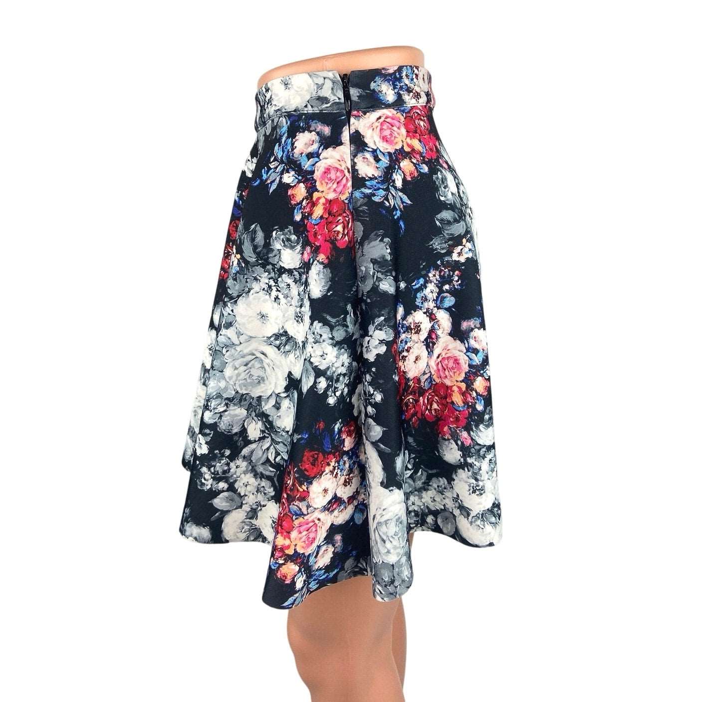 Abercrombie & Fitch Multicolor High Waist Floral Pleated A Line Mini Skirt Sz XS - Image 2