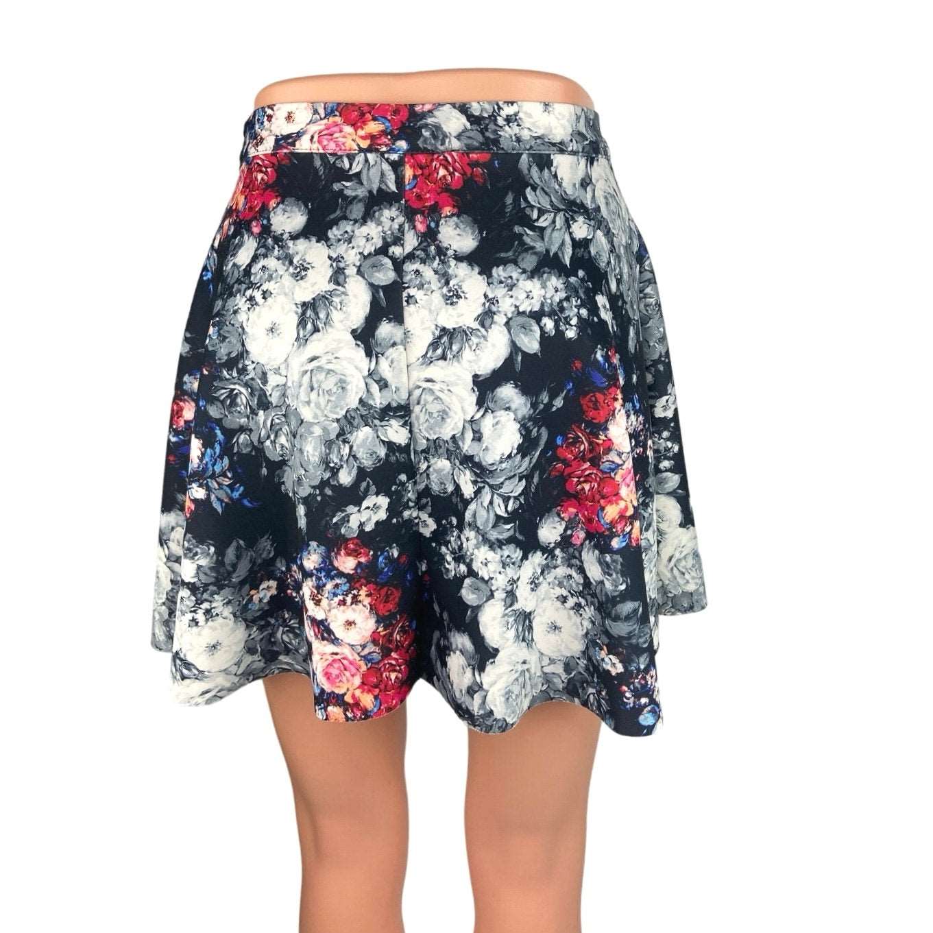 Abercrombie & Fitch Multicolor High Waist Floral Pleated A Line Mini Skirt Sz XS - Image 3