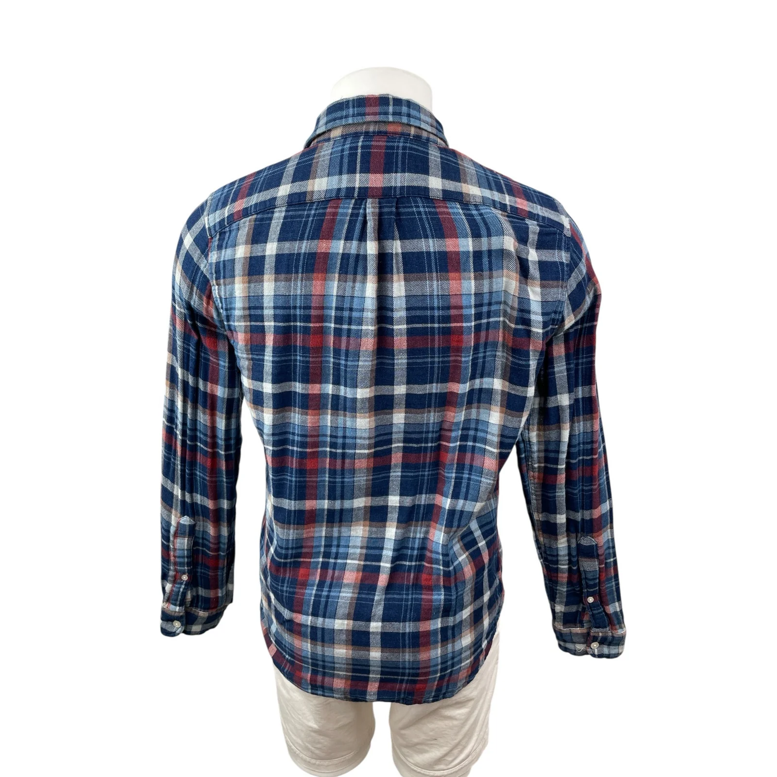 Abercrombie & Fitch Muscle Blue Long Sleeve Casual Button Down Shirt Top Size M - Image 4