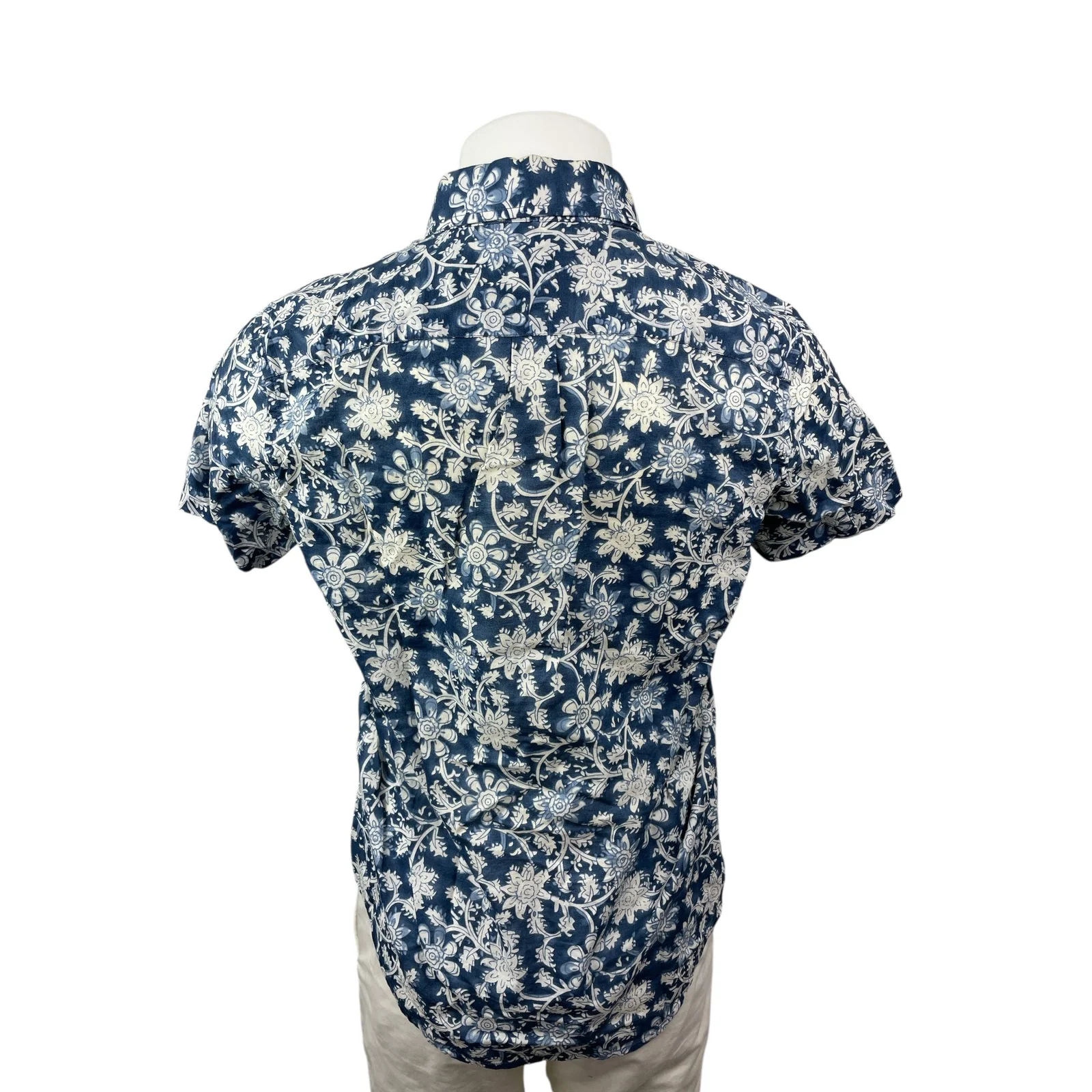 Abercrombie & Fitch Muscle Men's Blue Floral Short Sleeve Button Down Shirt S - Image 3